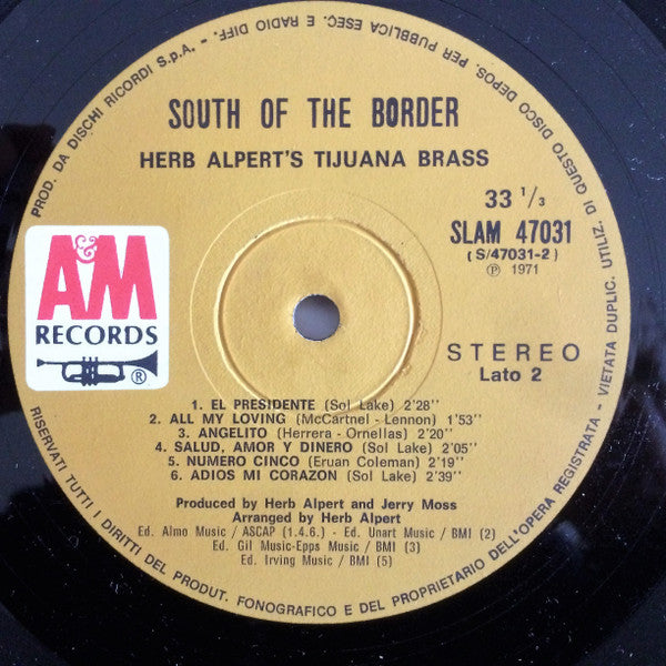 Herb Alpert & The Tijuana Brass : South Of The Border (LP, Album, RE)