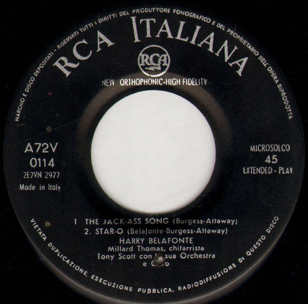 Harry Belafonte : Calypso Vol. 1 (7", EP)