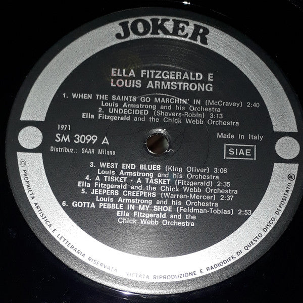 Ella Fitzgerald E Louis Armstrong : Ella Fitzgerald E Louis Armstrong (LP, Comp, RE)