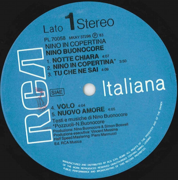 Nino Buonocore : Nino In Copertina (LP, Album)