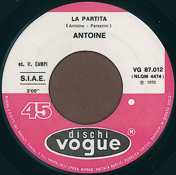 Antoine (2) : Taxi (7")