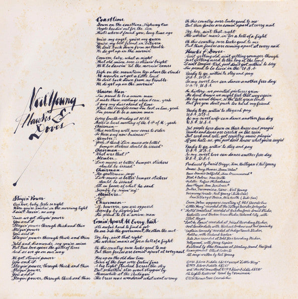Neil Young : Hawks & Doves (LP, Album)