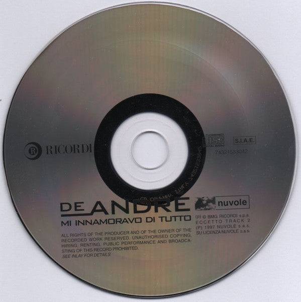 De Andrè* : Mi Innamoravo Di Tutto (CD, Comp, RM)