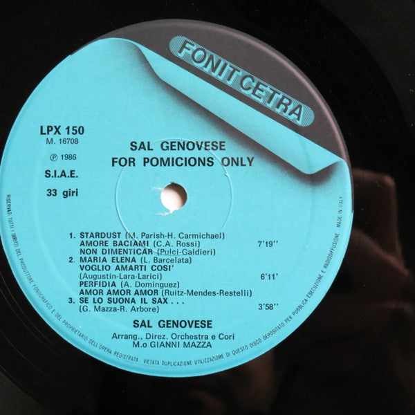 Sal Genovese : For Pomicions Only (LP, Album)
