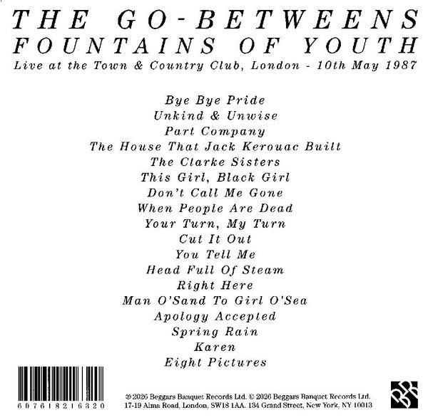 The Go-Betweens : Fountains of Youth (Live at the Town & Country Club, London - 10th May 1987) (CD, Album)
