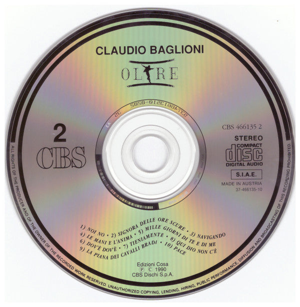 Claudio Baglioni : Oltre (2xCD, Album)