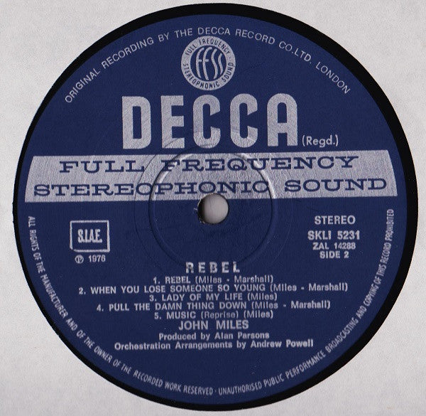 John Miles : Rebel (LP, Album)