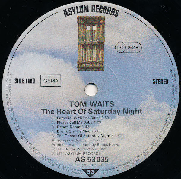Tom Waits : The Heart Of Saturday Night (LP, Album, RE)