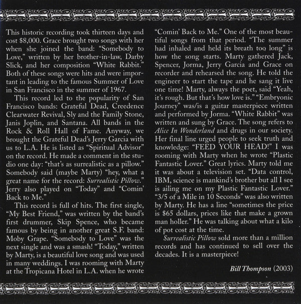 Jefferson Airplane : Surrealistic Pillow (CD, Album, RE, RM, Son)