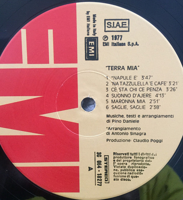 Pino Daniele : Terra Mia (LP, Album, RE)