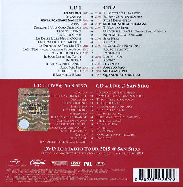Tiziano Ferro : TZN (The Best Of Tiziano Ferro) - Lo Stadio - Tour 2015 Edition (2xCD, Comp, RE + 2xCD + DVD-V, Multichannel, PAL +)