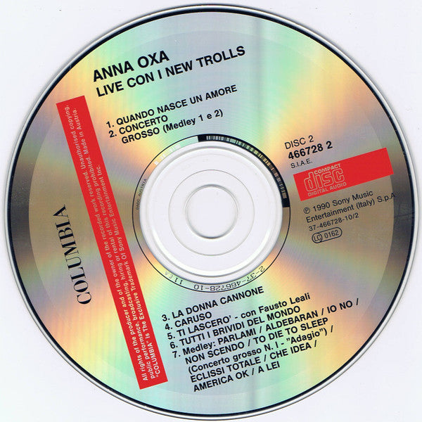 Anna Oxa : Live Con I New Trolls (2xCD, Album, RP)