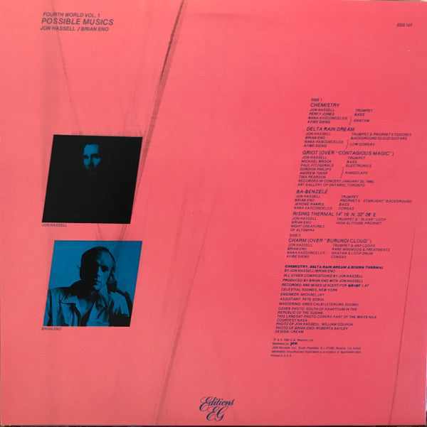 Jon Hassell / Brian Eno : Fourth World Vol. 1 - Possible Musics (LP, Album)