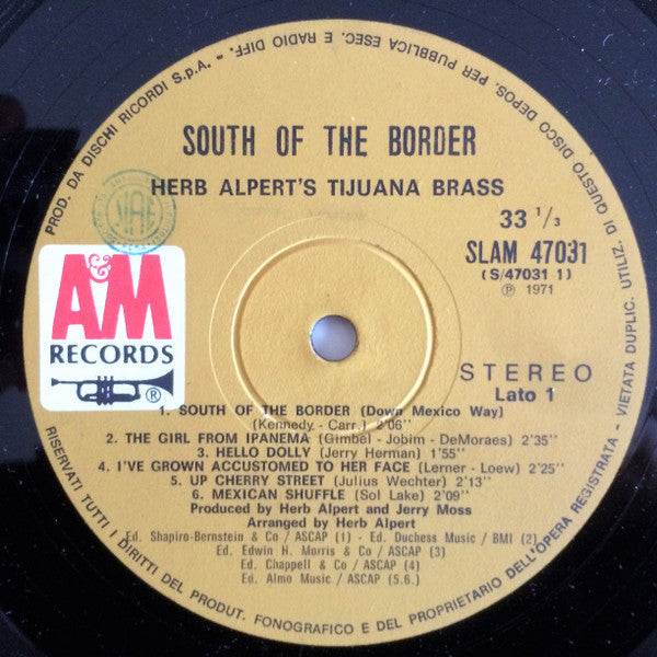Herb Alpert & The Tijuana Brass : South Of The Border (LP, Album, RE)
