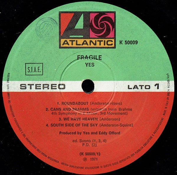 Yes : Fragile (LP, Album, Gat)