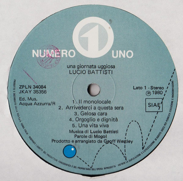 Lucio Battisti : Una Giornata Uggiosa (LP, Album, 1/8)