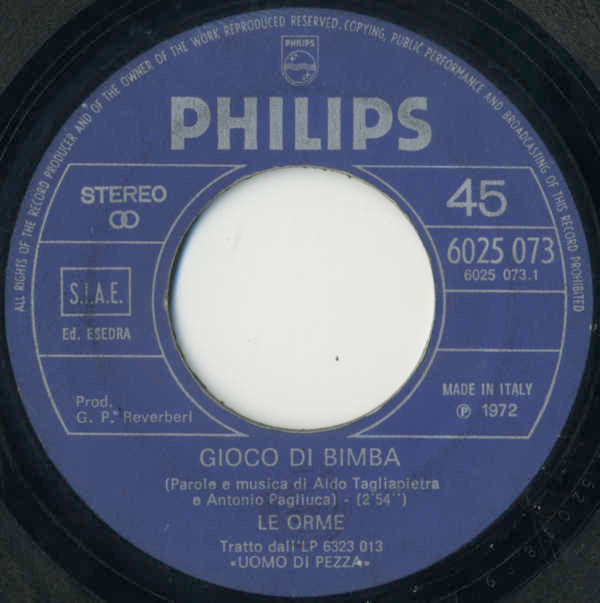 Le Orme : Gioco Di Bimba (7", Single)