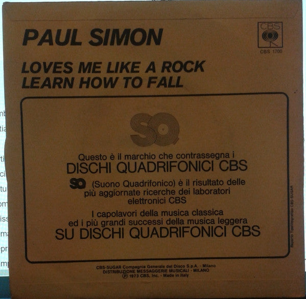 Paul Simon : Loves Me Like A Rock (7", Single)