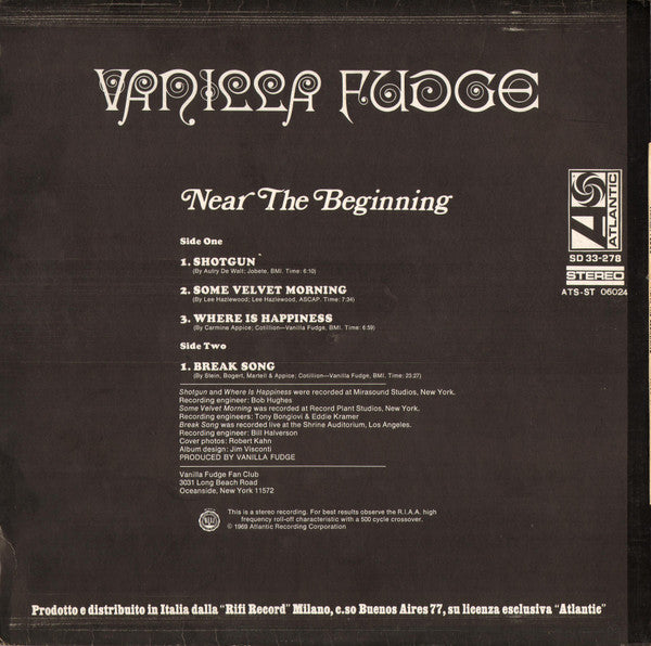 Vanilla Fudge : Near The Beginning (LP, Album)