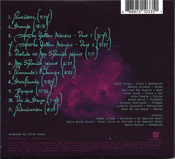 Chick Corea, The Spanish Heart Band : Antidote (CD, Album, Dig)