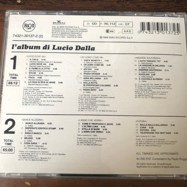 Lucio Dalla : L'Album Di Lucio Dalla (2xCD, Comp, RE)