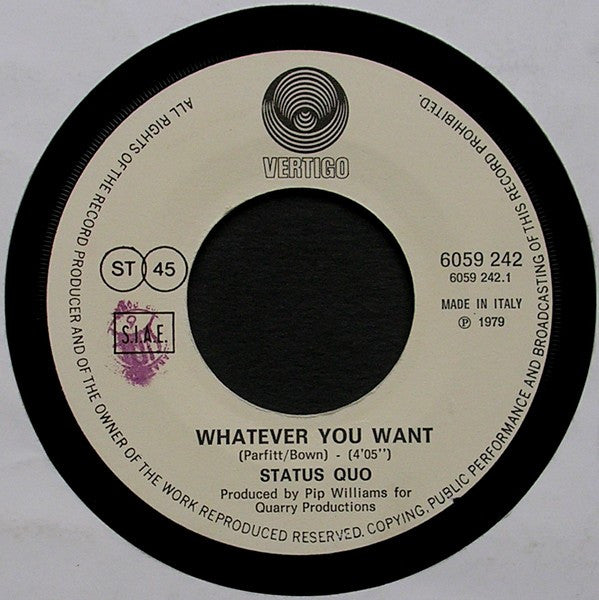 Status Quo : Whatever You Want (7", Single)