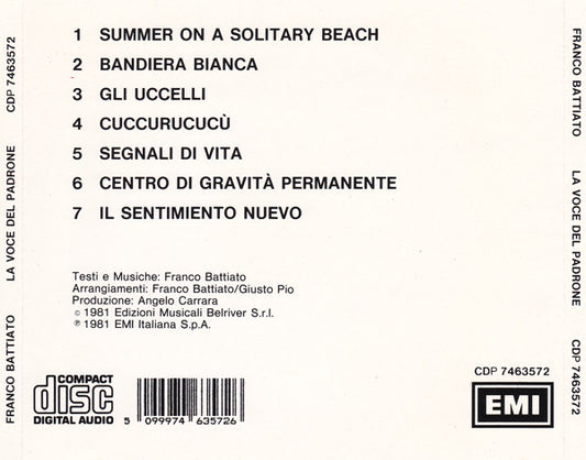 Franco Battiato : La Voce Del Padrone (CD, Album)