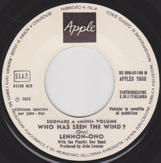 Lennon-Ono* With The Plastic Ono Band : Instant Karma ! (7", Jukebox)