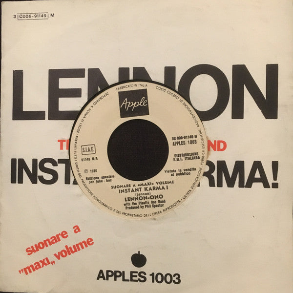 Lennon-Ono* With The Plastic Ono Band : Instant Karma ! (7", Jukebox)