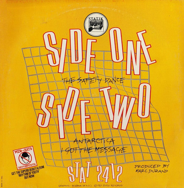 Men Without Hats : The Safety Dance (Extended 'Club Mix') (12")