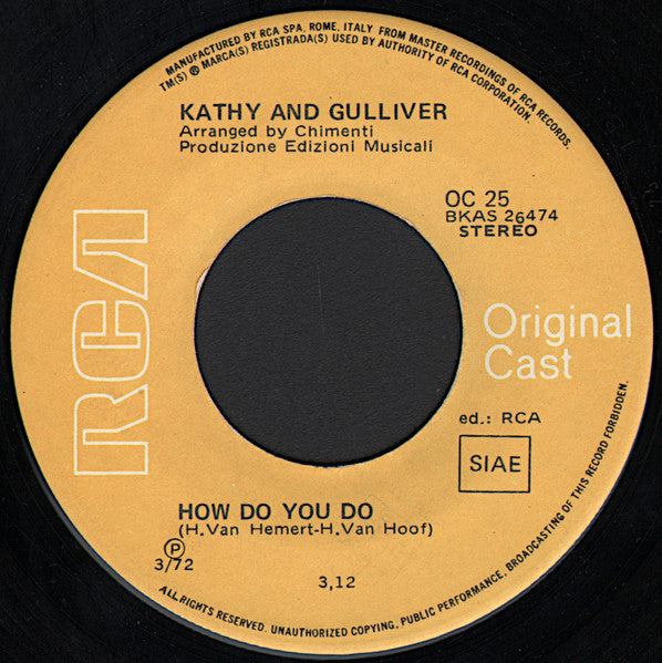 Kathy And Gulliver : How Do You Do (7")
