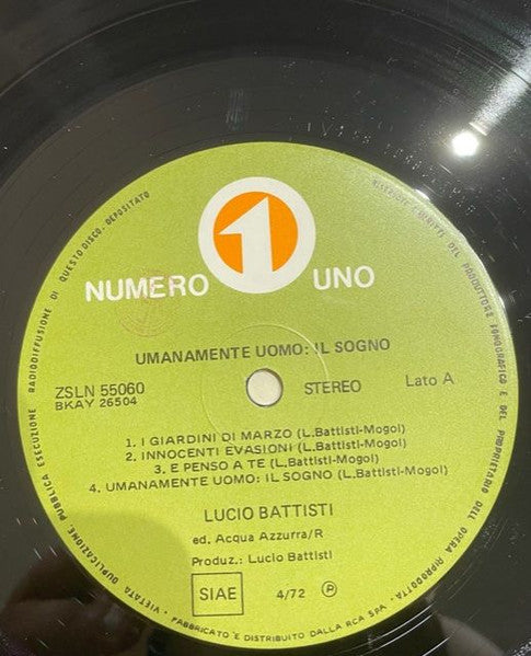 Lucio Battisti : Umanamente Uomo: Il Sogno. (LP, Album, RE)