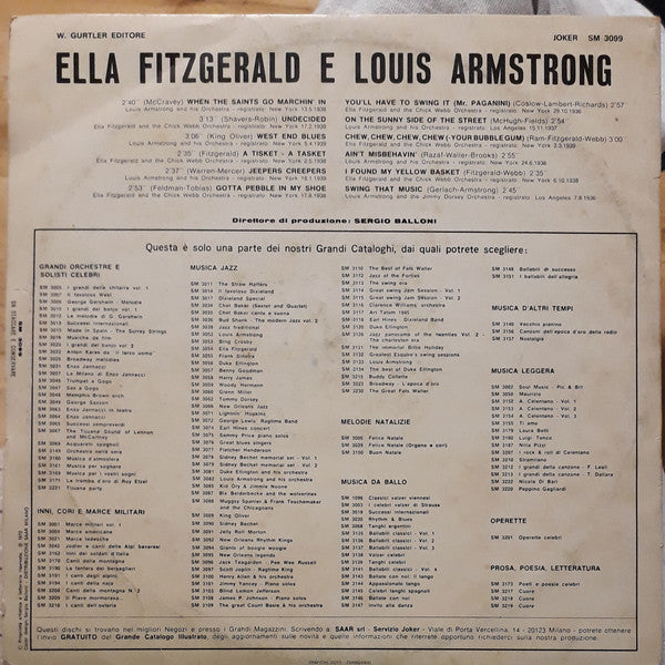 Ella Fitzgerald E Louis Armstrong : Ella Fitzgerald E Louis Armstrong (LP, Comp, RE)