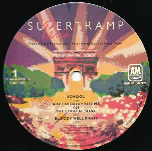 Supertramp : Paris (2xLP, Album, Gat)