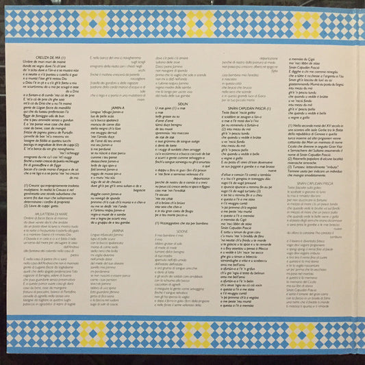 Fabrizio De Andre'* : Creuza De Mä (LP, Album, Gat)