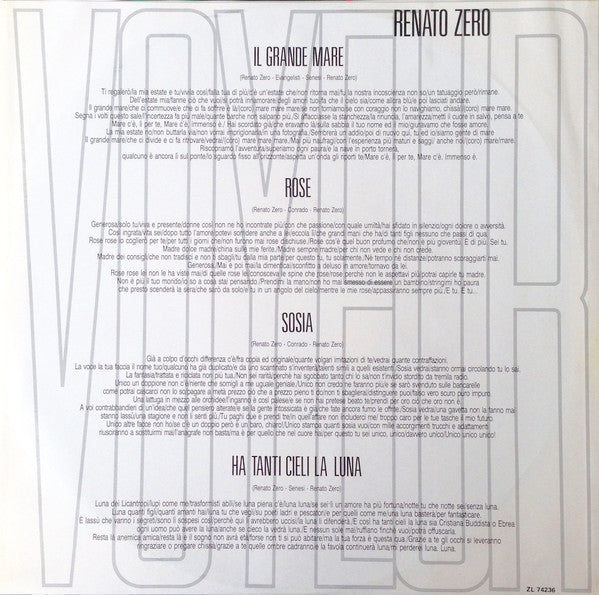 Renato Zero : Voyeur (LP, Album)