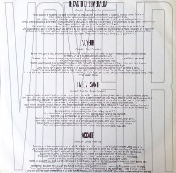 Renato Zero : Voyeur (LP, Album)