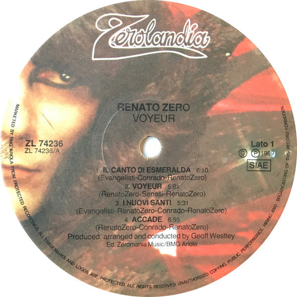 Renato Zero : Voyeur (LP, Album)