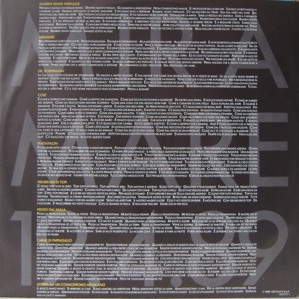 Francesco De Gregori : Mira Mare 19.4.89 (LP, Album)