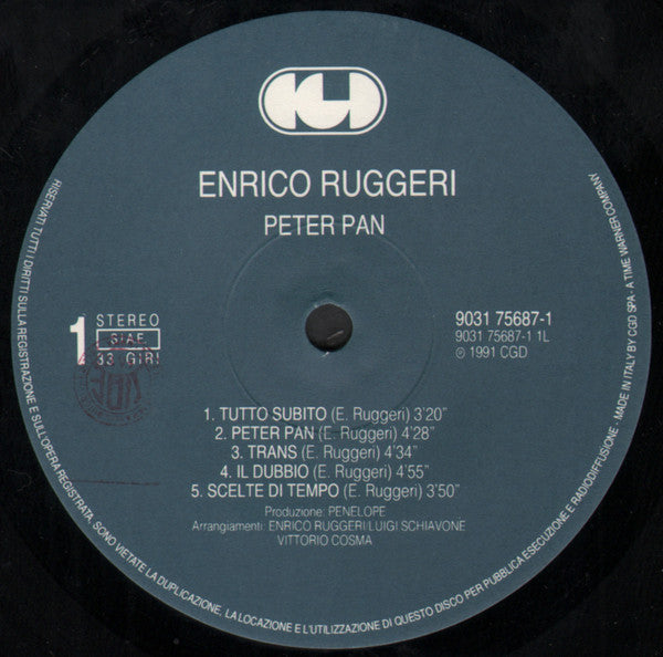 Enrico Ruggeri : Peter Pan (LP, Album)