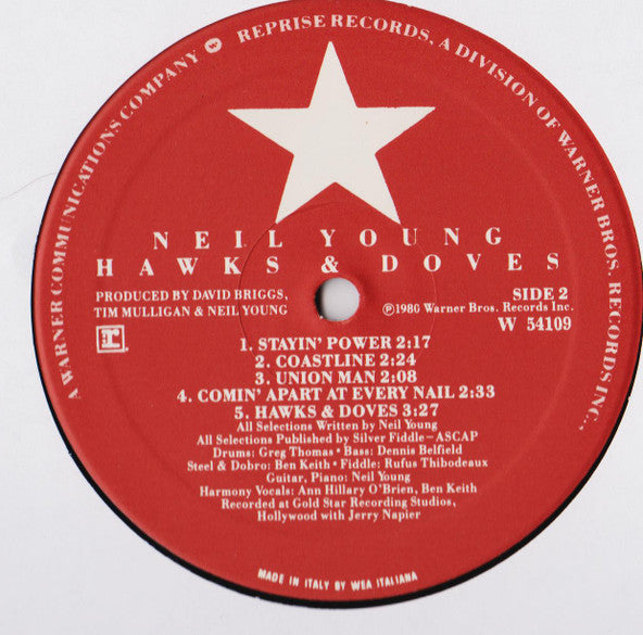 Neil Young : Hawks & Doves (LP, Album)