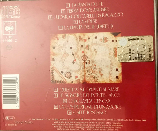 Ivano Fossati : La Pianta Del Te' (CD, Album, RE)
