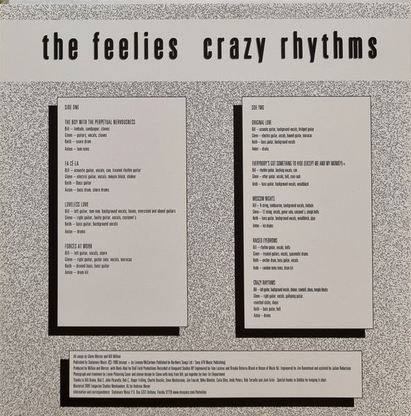 The Feelies : Crazy Rhythms (LP, Album, RE, RM)