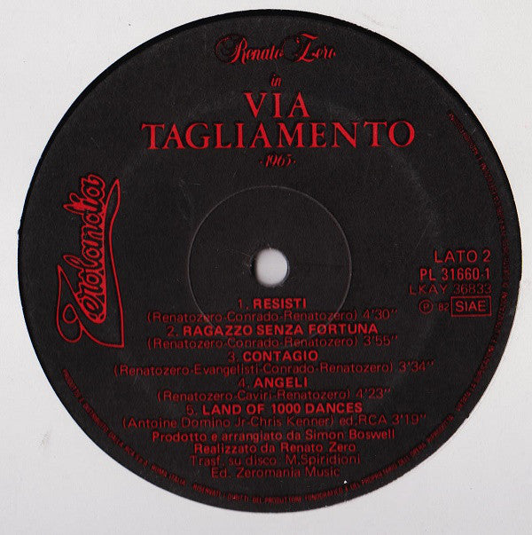 Renato Zero : Via Tagliamento 1965●1970 (2xLP, Album, Gat)