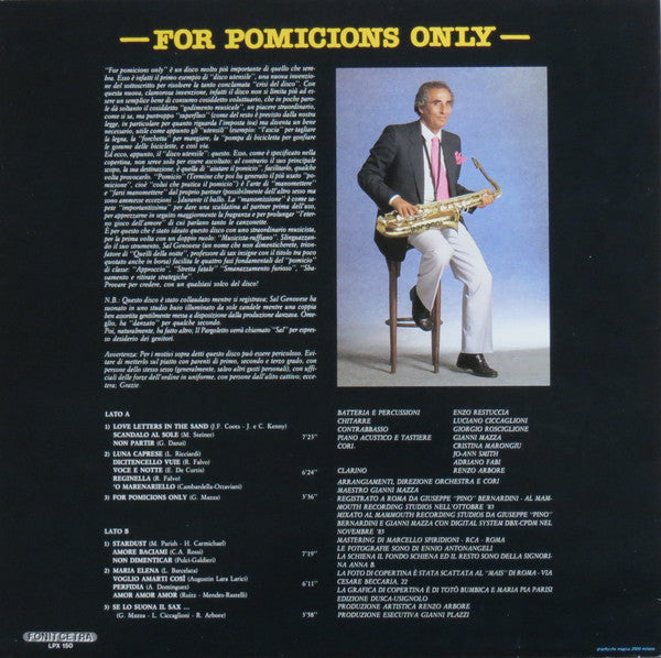 Sal Genovese : For Pomicions Only (LP, Album)