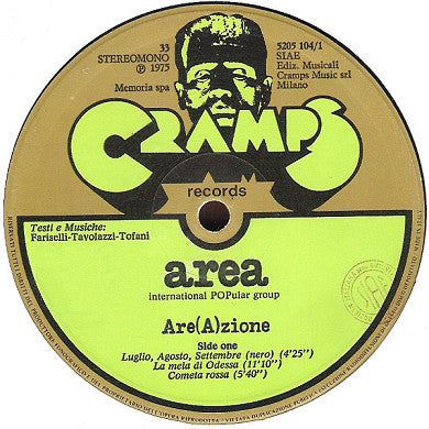 Area (6) : Are(A)zione (LP, Album, RE, Gat)