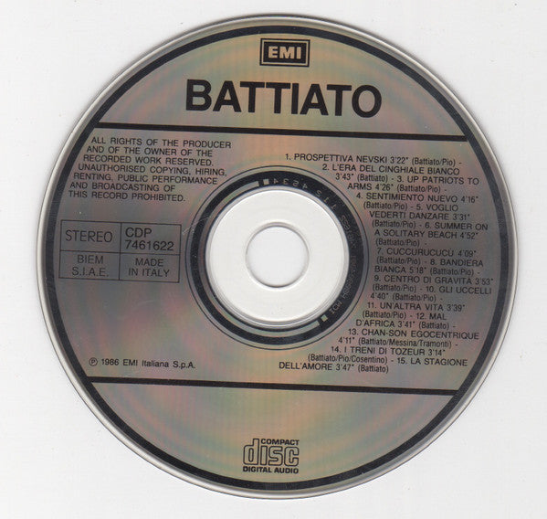 Franco Battiato : Battiato (CD, Comp)