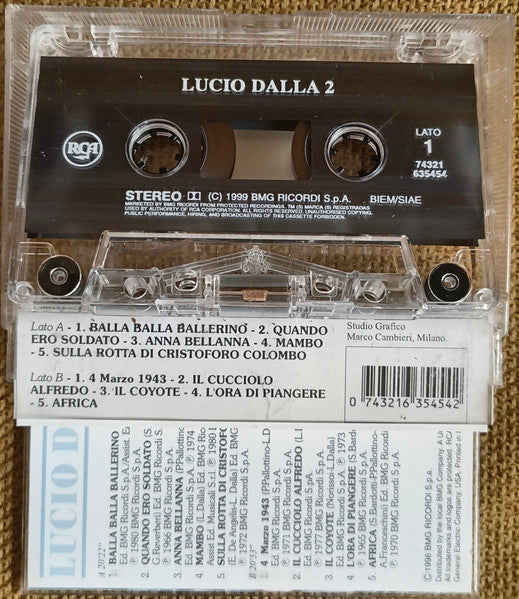 Lucio Dalla : Lucio Dalla 2 (Cass, Comp)