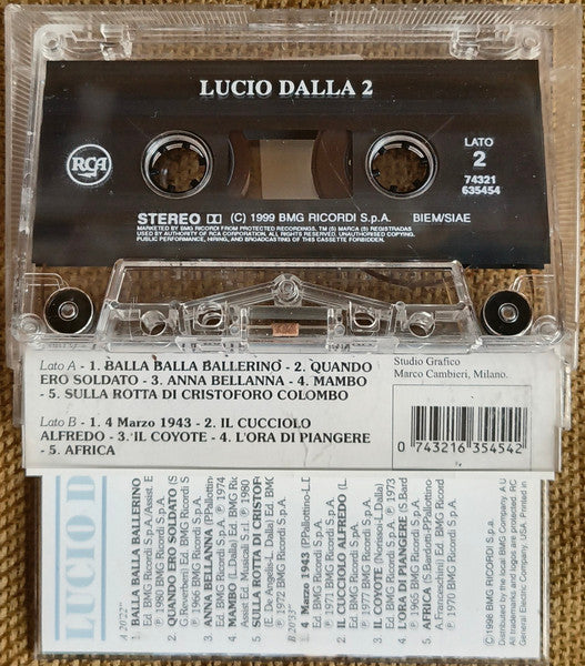 Lucio Dalla : Lucio Dalla 2 (Cass, Comp)