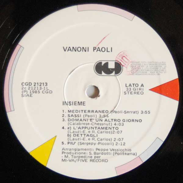Vanoni* - Paoli* : Insieme (2xLP, Album)